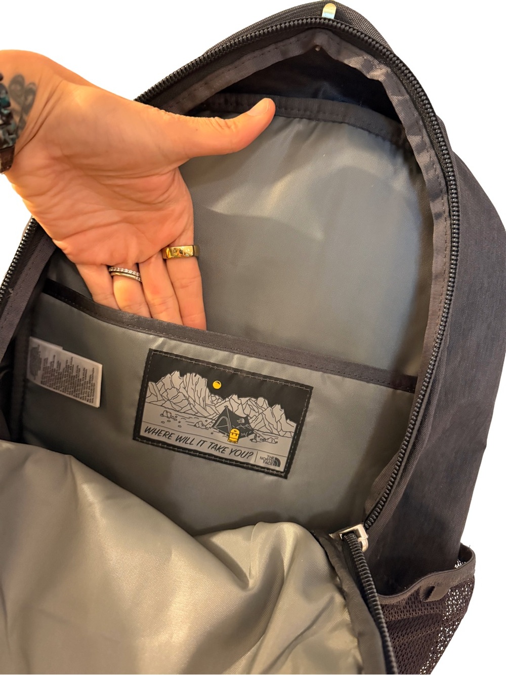 The North Face Vault Backpack Grey Heather/Cardinal Red Daypack - Picture 8 of 8